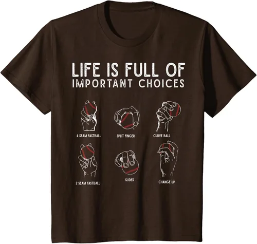 Vista 55 de Tipos de béisbol Pitches Life Choices Jugador Camiseta
