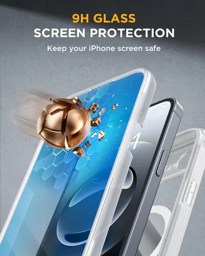 Vista 585 de Miracase Serie de vidrio para iPhone 11 de 6.1 pulgadas, funda protectora de cuerpo completo resistente mejorada con protector de pantalla de vidrio