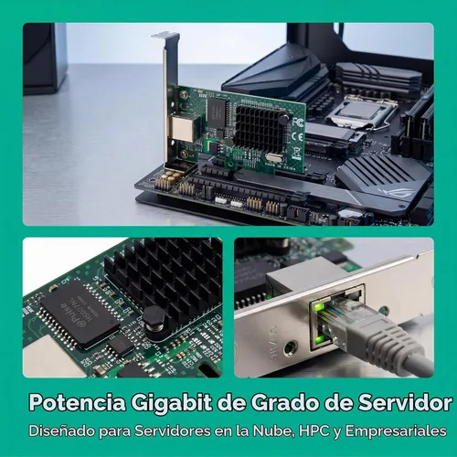 Vista 6 de Adaptador de servidor Gigabit Ethernet PCIe con tarjeta de red PCI-E de escritorio PCI-E de Broadcom NetXtreme BCM5751 10/100/1000 Mbps