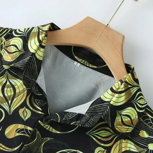 Vista 6 de ZDFER 2022 Nuevas camisas para hombre, camisas casuales de talla grande, camisas de manga larga con botones, camisas coloridas con cuello hawaiano