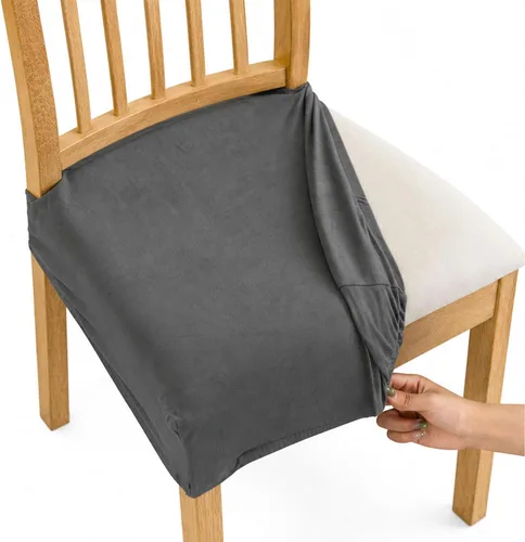 Vista 24 de NILUOH Juego de 2 fundas de asiento impermeables para sillas de comedor, de piel sintética, fundas de asiento para sillas de comedor, extraíbles