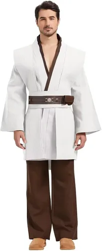 Vista 4 de Anakin - Disfraz de túnica con capucha para adultos, para Halloween, cosplay, uniforme