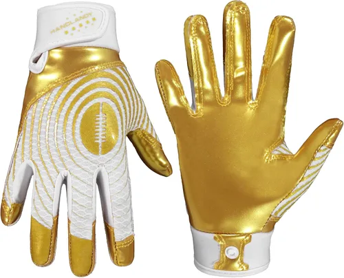 Vista 23 de HANDLANDY Guantes de fútbol para jóvenes, guantes receptores adhesivos para niños, guante de fútbol de súper agarre, mejor regalo para niños y niñas