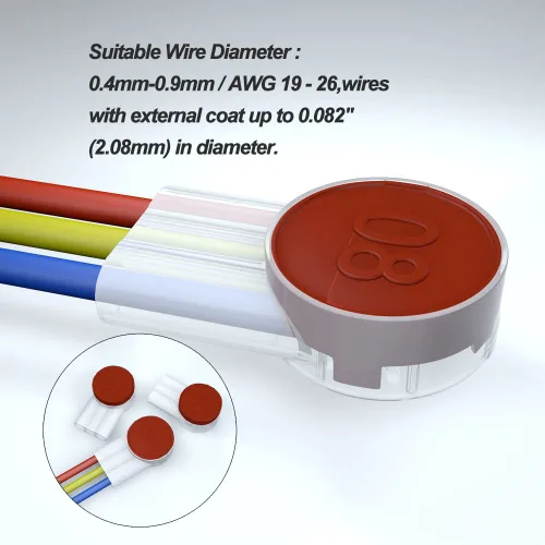 Vista 4 de UR2 IDC - Conector a tope autopelante, aislado y resistente a la humedad, cable a cable para 2 o 3 cables (50)
