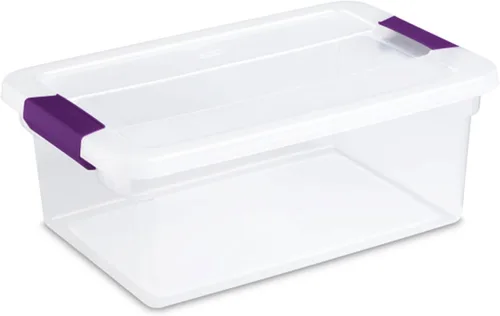 Vista 22 de Sterilite ClearView - Paquete de 4 cajas de cierre ClearView de 60 cuartos de galón, contenedores organizadores con ruedas con tapas de pestillo