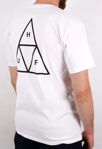 Vista 2 de HUF Essentials Triple Triangle - Camiseta de manga corta con cuello redondo para hombre