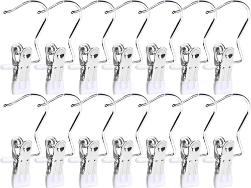Vista 9 de Paquete de 30 ganchos organizadores de leggings para armario, soporte para botas, clips para colgar, perchas multifuncionales portátiles de un solo