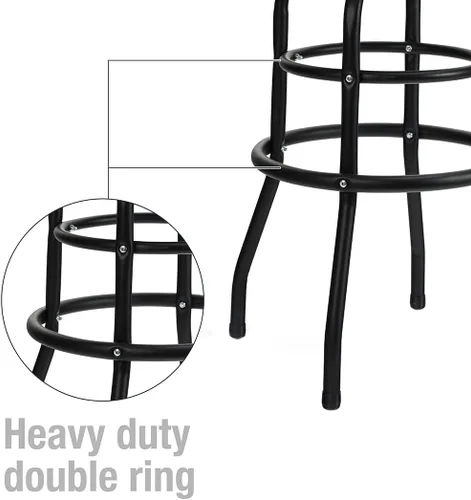 Vista 5 de WORKPRO W112003 Taburete de garaje, taburete de garaje de construcción de acero resistente, asiento de cojín giratorio, patas y reposapiés