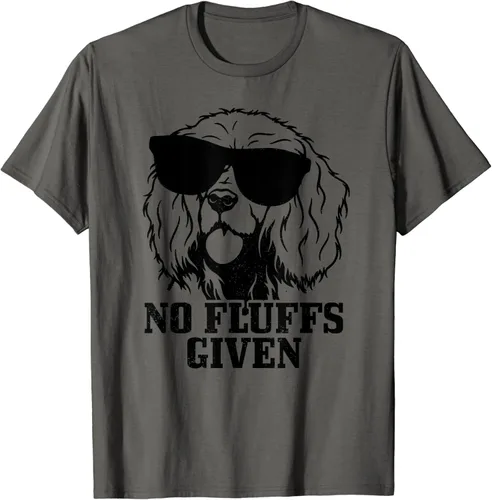 Vista 2 de Cocker Spaniel No Fluffs Given Dog Mom Dad - Camiseta divertida, gris, S