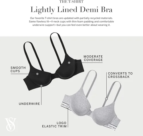 Vista 4 de Victoria's Secret Demi Bra, colección de camisetas, sujetadores para mujer (32A-38DDD)