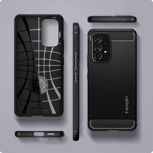 Vista 7 de Spigen Funda para Galaxy A53 5G, blindaje resistente [protección de grado militar] - negro mate
