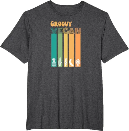 Vista 23 de Groovy Vegan Retro Vintage Cool Veggies 70 80 Flower Power Camiseta, Negro