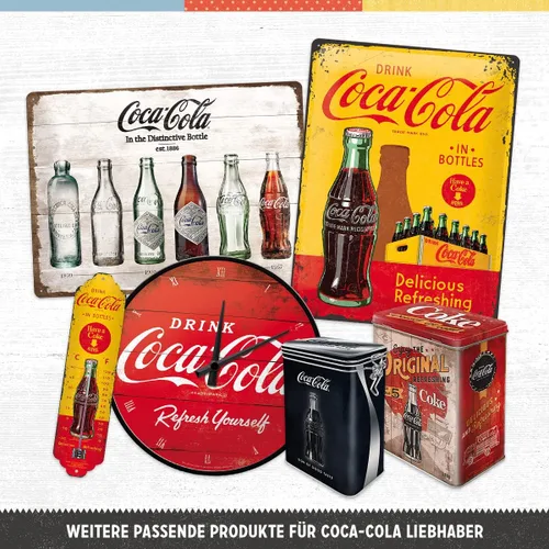 Vista 4 de Nostalgic-Art 10275 Coca-Cola-Logo Red Wave - Tarjeta de metal, 3.9 x 5.5 in, multicolor