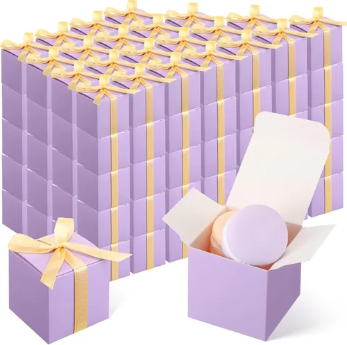 Vista 11 de Jutom 100 mini cajas de regalo, cajas de dulces extra pequeñas de papel con cinta dorada para el día de San Valentín, cumpleaños, boda, aniversario