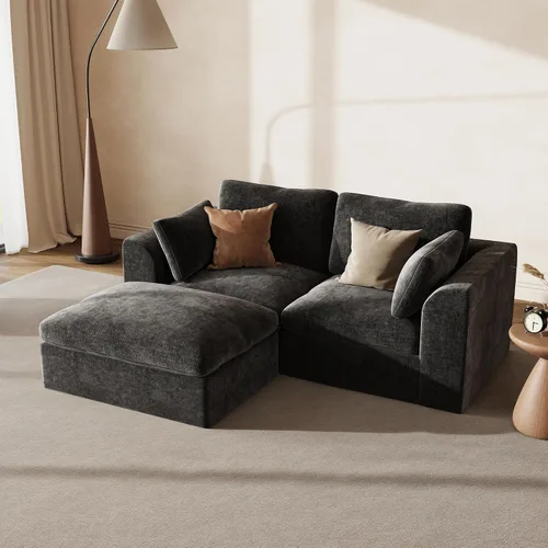 Vista 26 de Sofás seccionales Cloud de 110 pulgadas para sala de estar, sofá convertible sin hueso en forma de L con otomana, juego de sofá modular de gran