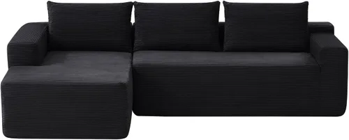 Vista 7 de Sofá seccional Cloud de 96 pulgadas, sofá seccional modular moderno con asiento profundo, sofás de pana sin estructura rígida con chaise