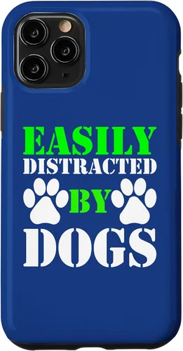 Vista 29 de Easily Distracted by Dogs for Puppy Dog Lover Funny Dog Paw Case for iPhone 16