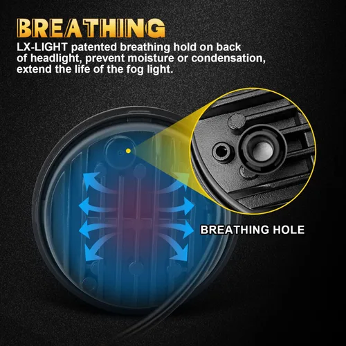Vista 6 de LX-LIGHT lámparas Cree LED para niebla, 2 unidades, cromadas, de 4.5 pulgadas para motocicletas Harley Davidson