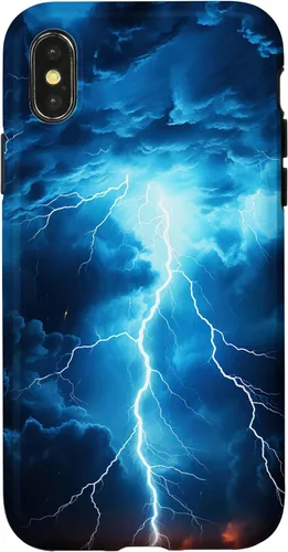 Vista 5 de Cool Blue Lightning Bolt Storm Wild Nature Sky Graphic Art Case for iPhone 17