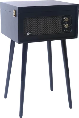 Vista 3 de Arkrocket Discovery II Tocadiscos retro de 3 velocidades con Bluetooth, consola con altavoces integrados y patas extraíbles (negro)