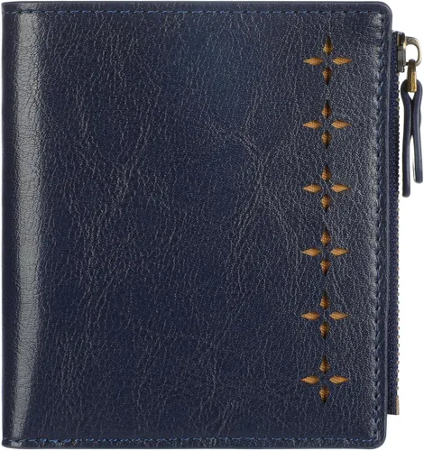 Vista 22 de Lavemi Carteras ultrafinas de cuero compacto para mujeres y niñas, con bloqueo RFID, tarjetero para tarjetas de crédito para mujeres 1-púrpura