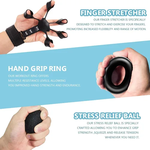 Vista 6 de 5/10 PCS Grip Strength Trainer Kit, Hand Gripper Strengthener, Finger Exerciser