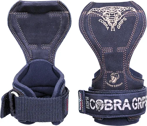 Vista 33 de Cobra Grips Weight Lifting Gloves with Adjustable Neoprene Padded Wrist Wraps - Heavy Duty Alternative to Power Lifting Hooks for Deadlifts Una goma
