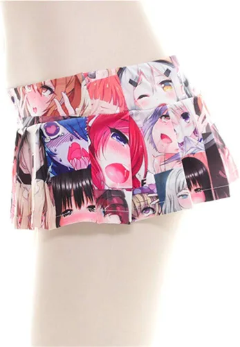 Vista 5 de Lichma - Falda plisada para mujer, sexy, para colegiales, japonesa, con estampado anime, ropa de dormir