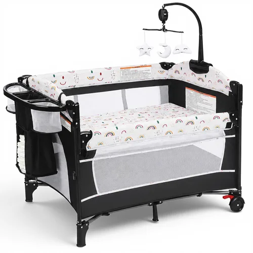 Vista 8 de 4 en 1 moisés para bebé, cama de noche, corral, cambiador