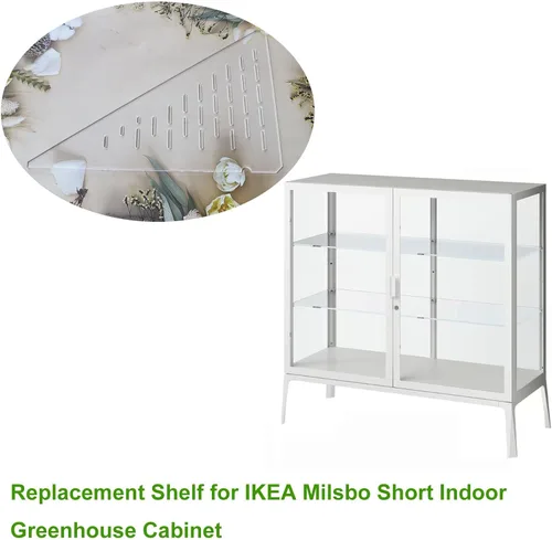 Vista 3 de PIAOLGYI Estante de repuesto para gabinete corto de invernadero IKEA Milsbo para interiores, estantes de esquina triangulares de acrílico