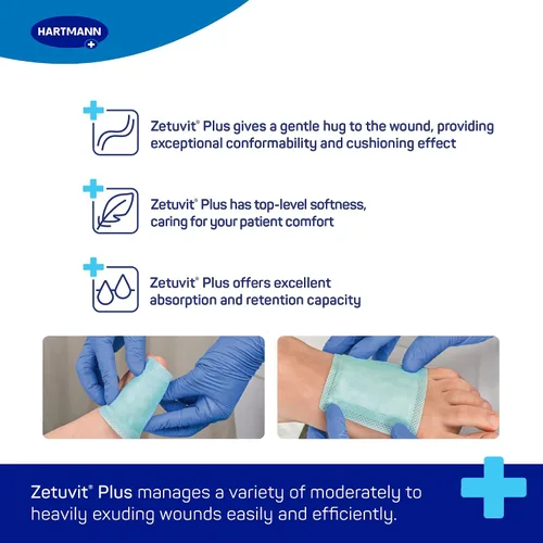 Vista 3 de Zetuvit Plus 413110 - Aderezo superabsorbente de celulosa (4 x 4 pulgadas, 4 x 4 pulgadas), 10