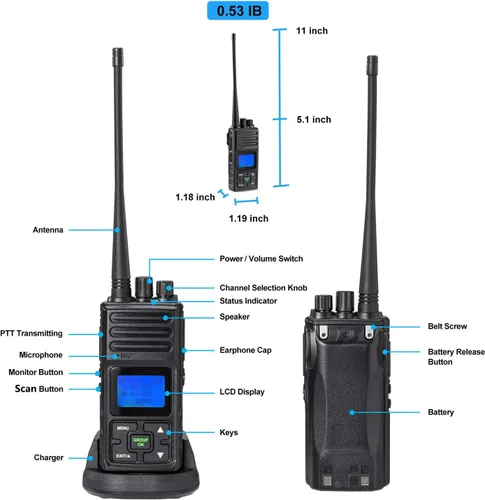 Vista 2 de SAMCOM Walkie Talkies Clip para cinturón de repuesto original para radios bidireccionales SAMCOM FPCN30A FPCN10A, 2 paquetes