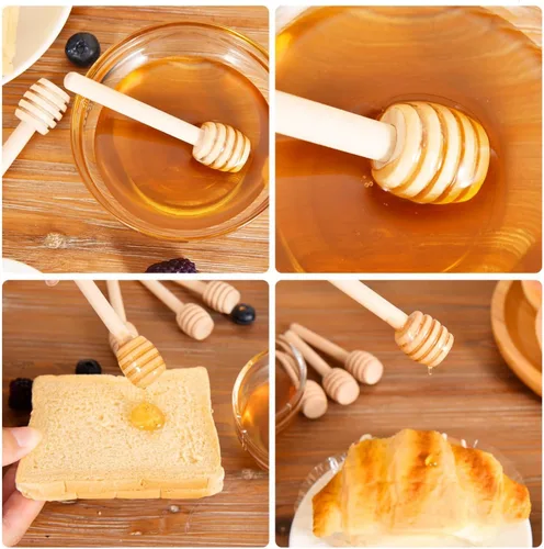 Vista 5 de 25 palitos de miel de madera, palitos de miel de 3 pulgadas, mini palitos de panal de abeja, pequeños minicargos de miel a granel para baby shower