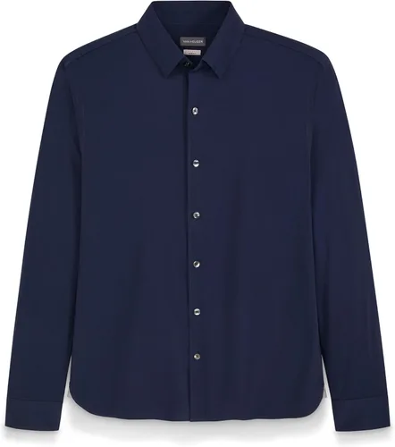 Vista 12 de Van Heusen Camisa de Hombre de Ajuste Clásico con Protección contra Manchas Never Tuck Elástica Lisa de Botones Bel Air Azul