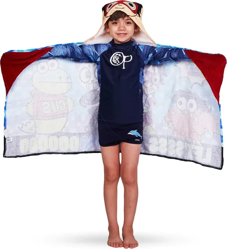 Vista 2 de Franco - Toalla de algodón suave con capucha para niños, para uso en baño y playa Multicolor