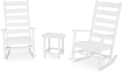Vista 6 de POLYWOOD® Juego de mecedoras Shaker, color negro