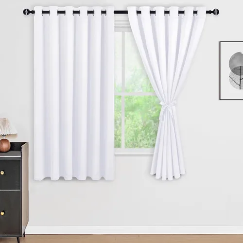 Vista 42 de DWCN - Cortinas 100% opacas para dormitorio con forro negro, cortinas de ventana de doble capa con aislamiento térmico que oscurecen toda la Azul