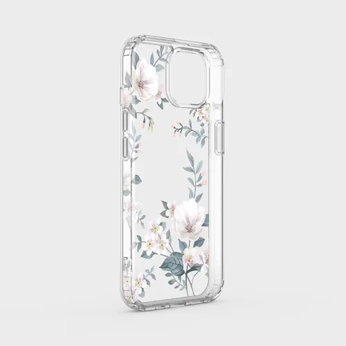 Vista 3 de Funda compatible con iPhone 12 Pro Max, suave, a prueba de golpes, transparente, floral, funda protectora para mujer, diseño de flores de magnolia