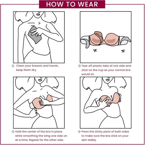 Vista 5 de JOATEAY Sujetador sin tirantes para mujer, autoadhesivo, reutilizable, adhesivo, con realce de empuje, invisible, antideslizante