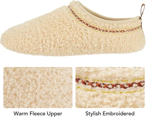 Vista 3 de RockDove Pantuflas Serenity de forro polar con espalda cerrada para mujer