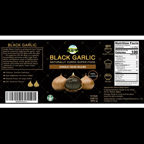 Vista 2 de Orsky Ajo negro 8.82 oz (8.82 oz.), ajo negro entero fermentado durante 90 días, súper alimentos, sin aditivos, alto en antioxidantes, listo
