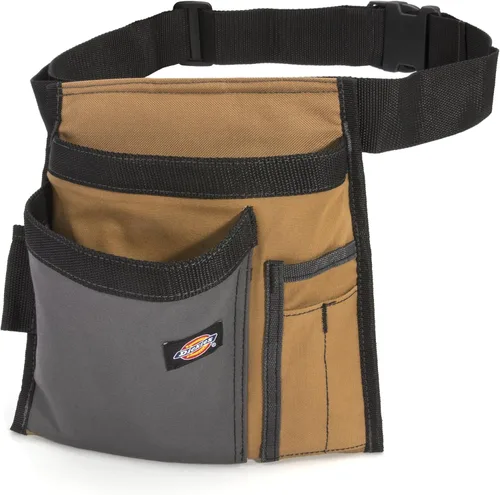 Vista 7 de Dickies Bolsa de cinturón de herramientas de 5 bolsillos de un solo lado/Delantal de trabajo, construcción de lona duradera, cinturón ajustable