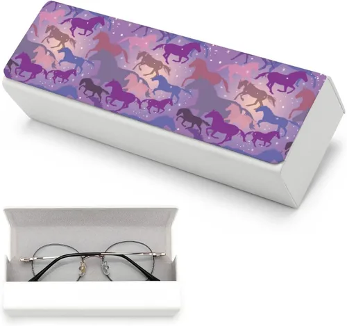 Vista 5 de Fansty Horses - Estuche para gafas unisex, caja protectora portátil a la moda, contenedor para gafas