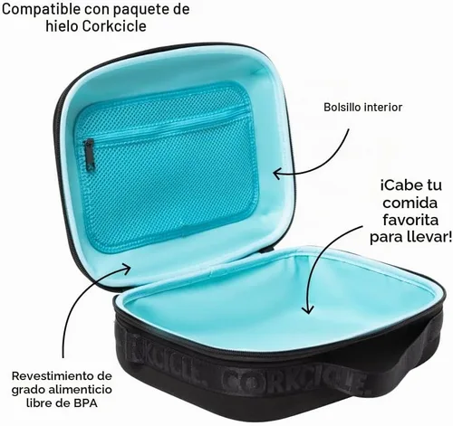 Vista 3 de Corkcicle Lunchpod - Bolsa de almuerzo aislada, neopreno negro