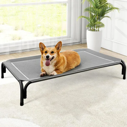 Vista 13 de Czpalo - Cama elevada para perros, cama elevada para exteriores para perros de tamaño mediano, cuna portátil para mascotas con malla transpirable