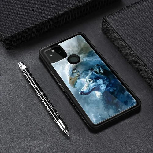 Vista 1260 de Compatible con Google Pixel 4A 5G Mobile Case Creative Acrylic Panel trasero Silicona Protección Grip especialmente diseñado para Google Pixel 4A 5G
