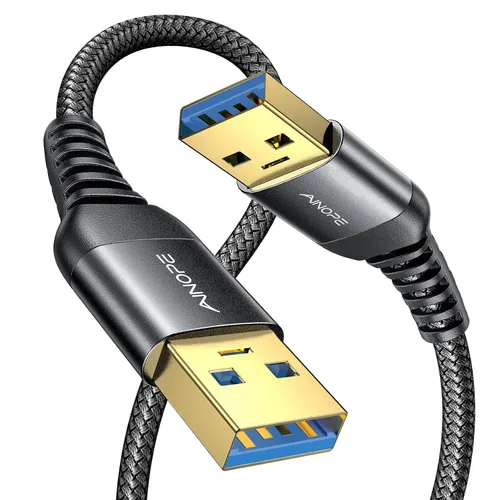 Vista 9 de AINOPE Cable USB a USB, cable USB 3.0 A a A macho a macho [nunca se rompe], cable tipo A de doble extremo compatible con cajas de disco duro, KVM