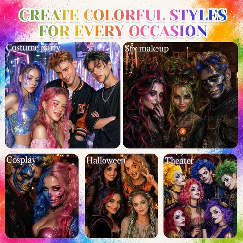 Vista 7 de Peine de color rojo temporal para el cabello, tiza lavable para niños