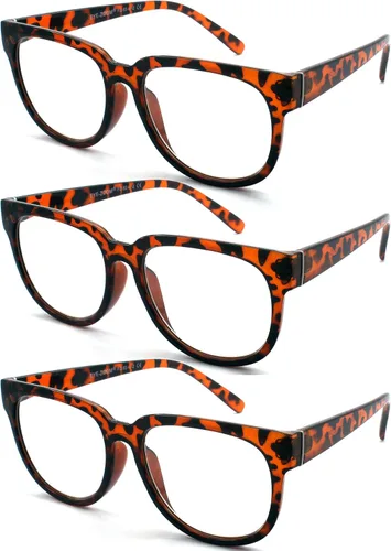 Vista 8 de Paquete de 3 lentes de lectura para mujer con marco de plástico elegante