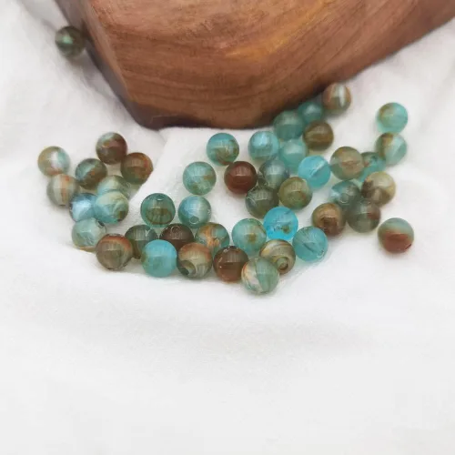 Vista 3 de INSPIRELLE Cuentas acrílicas de 6 mm, 600 piezas, cuentas redondas sueltas con patrones de mármol para hacer joyas, pulseras y collares